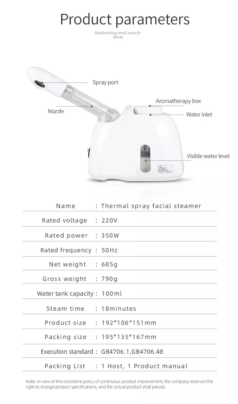 Facial Steamer Warm Mist Humidifier