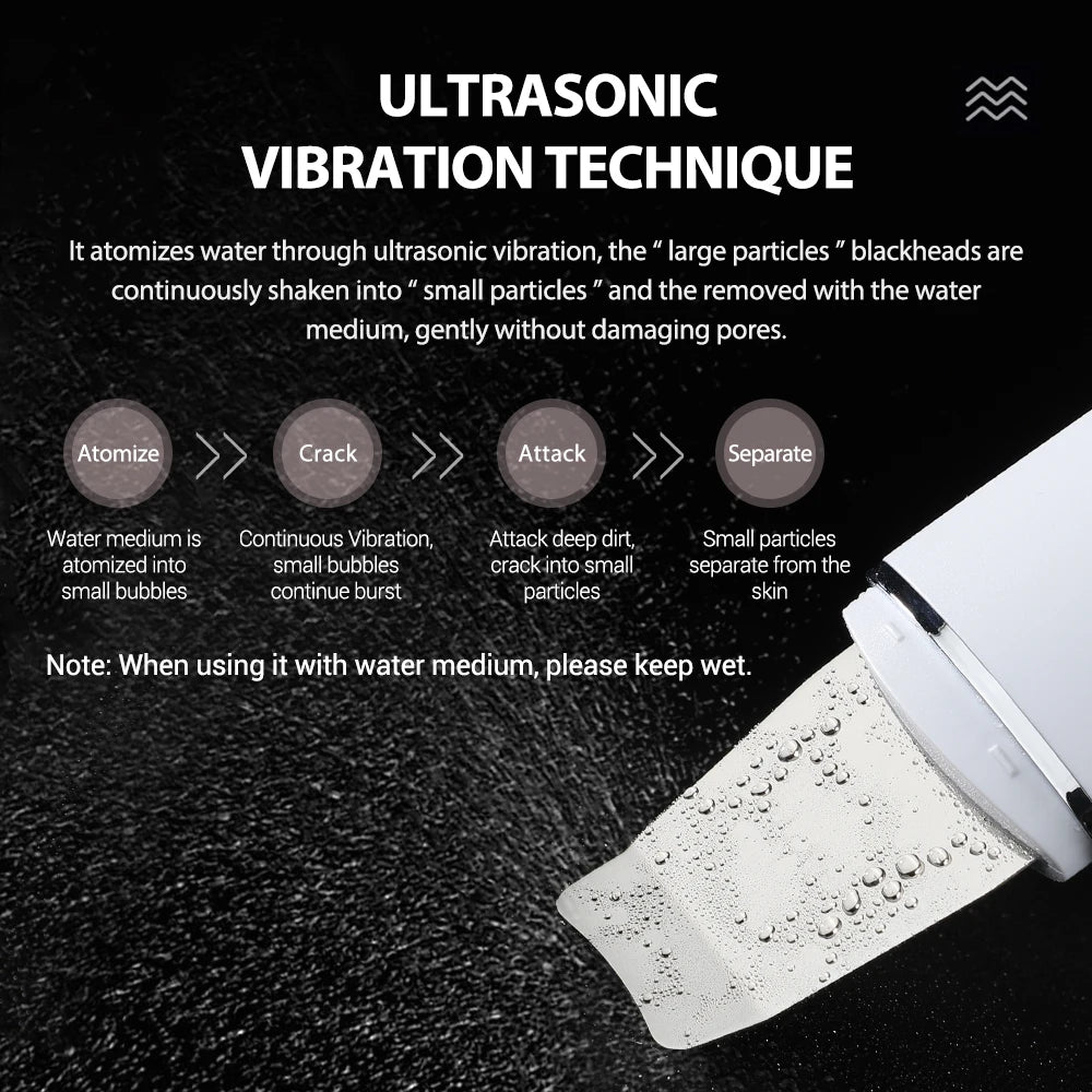 Ultrasonic Skin Scrubber Peeling Blackhead Remover
