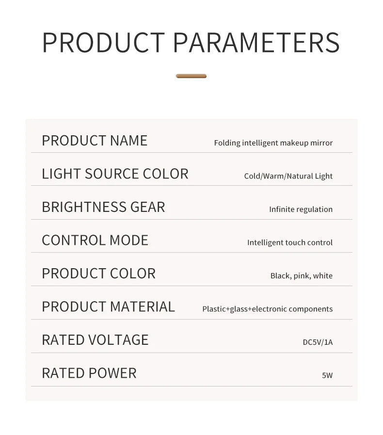 LED Dimmable Makeup Mirror